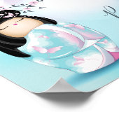 Poster Baby shower Kokeshi Doll Cherry Blossoms (Coin)