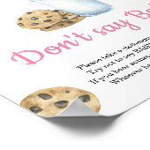 Poster Baby shower Lait & biscuits Ne dites pas bébé (Coin)