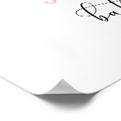 Poster baby shower lapin fleur sauvage accueil (Coin)