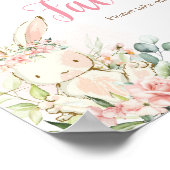 Poster Baby shower lapin rose floral Faveurs (Coin)