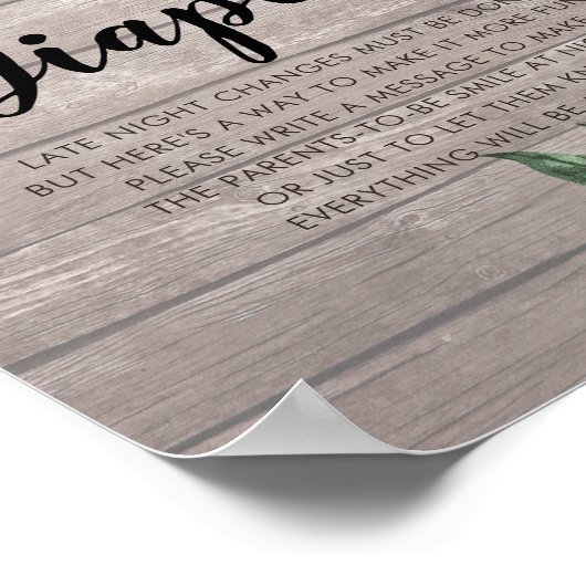 Poster Baby shower Late Night Diapers Fleurs Lumières Boi (Coin)