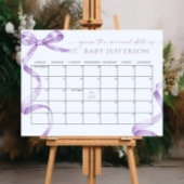 Poster Baby shower Lavender Bow - Devis Date d'échéance C