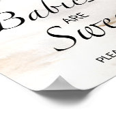 Poster Baby shower Les bébés sont doux prendre un régal (Coin)