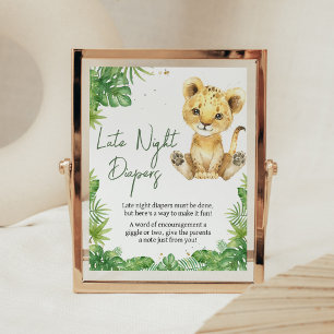 Poster Baby shower Lion en ruines Diapositives nocturnes