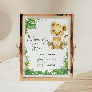 Poster Baby shower Lion rugissant Maman Osa Bar
