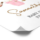 Poster Baby shower Little Cowgirl Bienvenue (Coin)