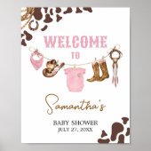 Poster Baby shower Little Cowgirl Bienvenue (Devant)