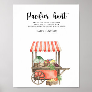 Poster baby shower local - jeu de chasse à la tétine