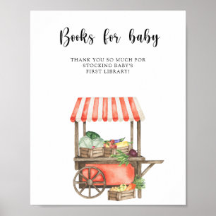 Poster baby shower local - livres pour bébé