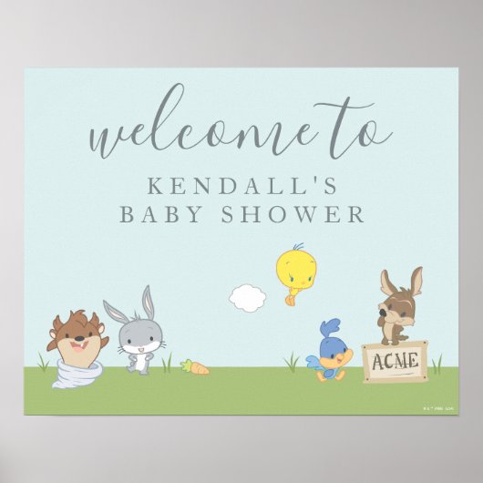 Poster BABY SHOWER LOONEY TUNES™ Bienvenue (Devant)