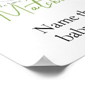 Poster Baby shower Matcha Latte - Nom de l'aliment pour b (Coin)