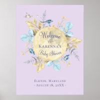 Baby shower mauve Lavande Whimsable Lave Bienvenue