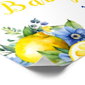 Poster Baby Shower Méditerranéen Citron (Coin)