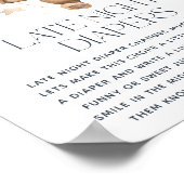 Poster Baby shower mignonne d'ours en peluche 'couche de  (Coin)