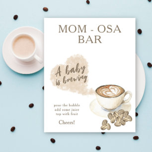 Poster Baby shower Mimosas bar café