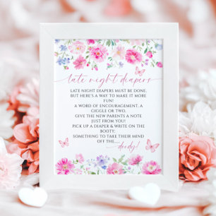 Poster Baby shower minimaliste des plongeurs nocturnes