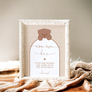 Poster Baby shower minimaliste simple en peluche à oreill
