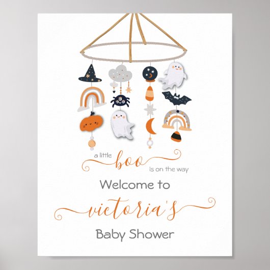 Poster Baby Shower Mobile Fantôme Halloween (Devant)