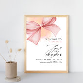 Poster Baby shower moderne Bow rose