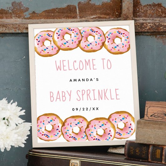 Poster Baby shower moderne Filles de Donut Accueil