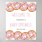 Poster Baby shower moderne Filles de Donut Accueil (Devant)