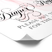 Poster Baby shower moderne Pink Bow Raffin (Coin)