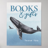 Poster Baby shower moderne Rustic Ocean Livres et cadeaux (Devant)