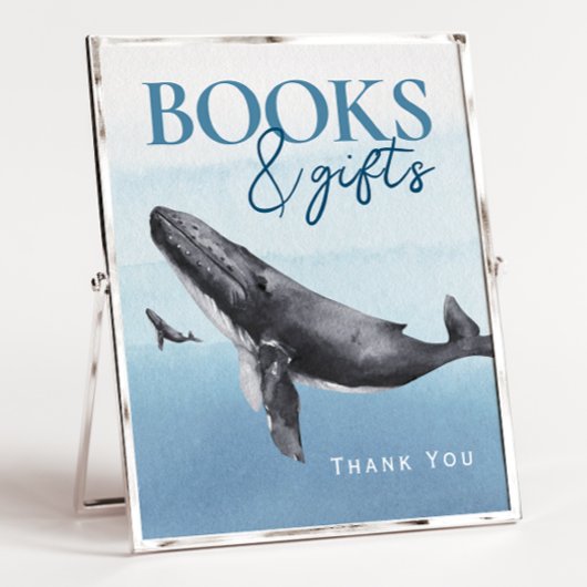 Poster Baby shower moderne Rustic Ocean Livres et cadeaux