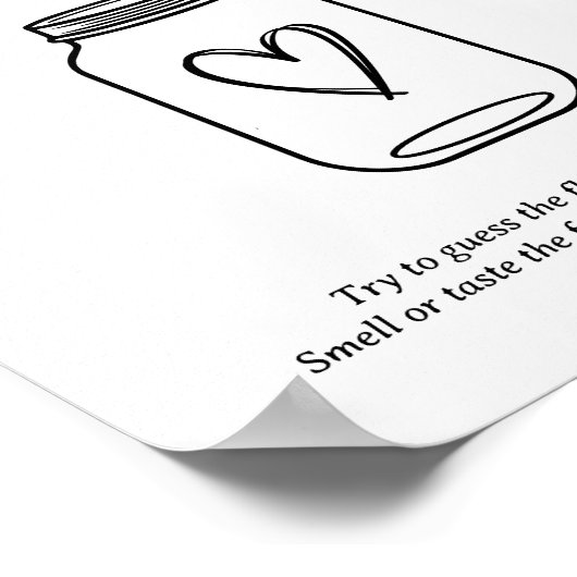 Poster Baby shower moderne Script Devinez Le Panneau Alim (Coin)