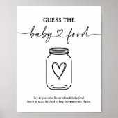 Poster Baby shower moderne Script Devinez Le Panneau Alim (Devant)