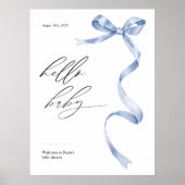 Poster Baby shower moderne signe de bienvenue avec arc bl (Devant)