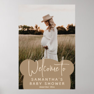 Poster Baby shower moderne simple minimaliste Accueil pho