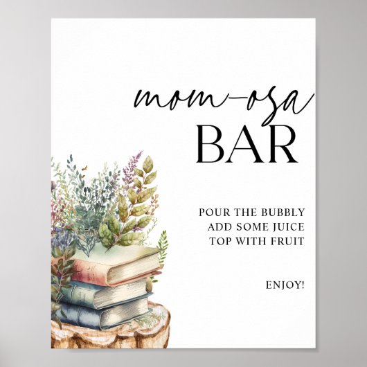 Poster Baby shower Momosa Bar Storybook (Devant)