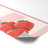 Poster Baby shower Motif Berry Sweet Rose Checered (Coin)