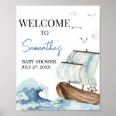 Poster Baby shower nautique (Devant)