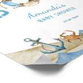 Poster Baby shower nautique (Coin)