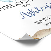 Poster Baby shower nautique Ahoy (Coin)