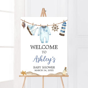 Poster Baby shower nautique Ahoy
