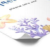 Poster Baby shower nautique - faveurs, s'il vous plaît pr (Coin)