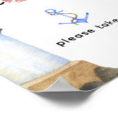 Poster Baby shower nautique - Merci à venir (Coin)