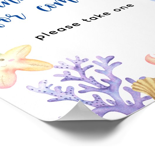 Poster Baby shower nautique - Merci à venir (Coin)