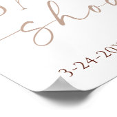 Poster Baby shower neutre à fleurs d'automne bienvenue (Coin)