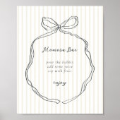 Poster Baby shower Neutre Bow Whimsical Momosa Bar (Devant)
