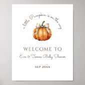 Poster Baby shower neutre minimal de petit Citrouille (Devant)