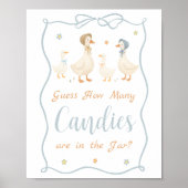 Poster Baby shower Oie Silly Devinez Combien De Candies (Devant)