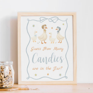 Poster Baby shower Oie Silly Devinez Combien De Candies