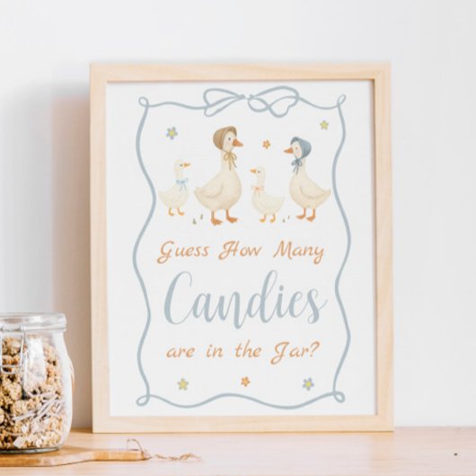 Poster Baby shower Oie Silly Devinez Combien De Candies