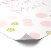 Poster Baby shower Or Rose Devine Combien (Coin)