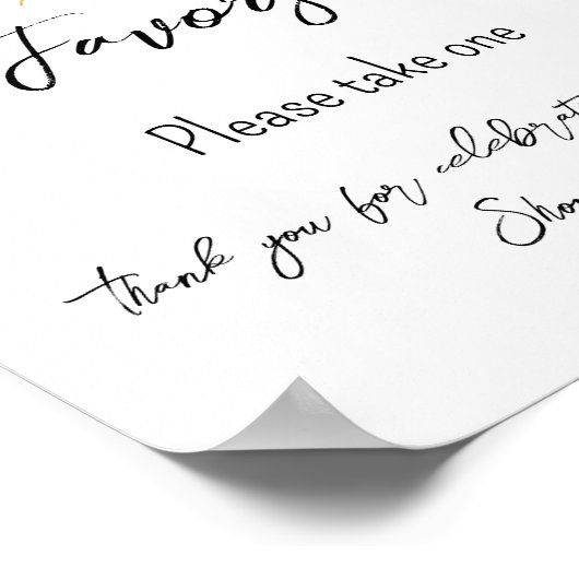 Poster Baby shower orange Citrus Faveurs (Coin)