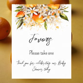 Poster Baby shower orange Citrus Faveurs